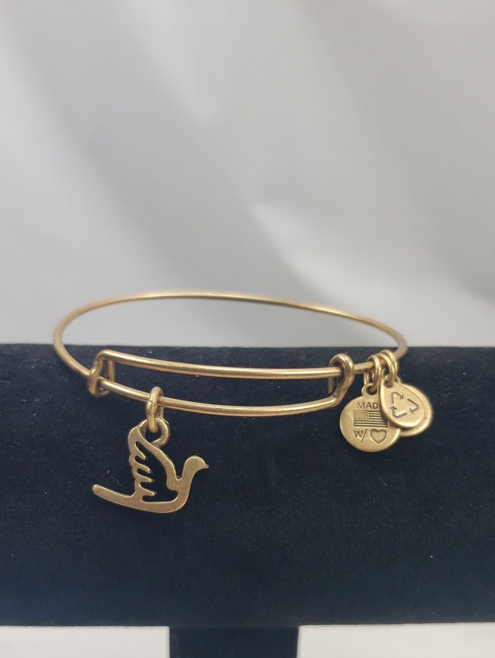 Alex and Ani Gold Tone Sacred Dove Bracelet